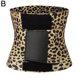 Waist Cincher Trimmer  Double Strap Tan Leopard Print